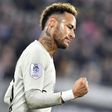 Paris Saint-Germain's Neymar celebrates scoring his 11th league goal of the season against Bordeaux before leaving the field through injury