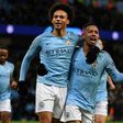 Manchester City's Leroy Sane celebrates the second of his double in a 2-1 win over Hoffenheim