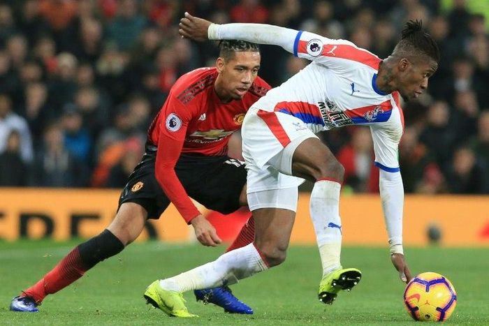 Manchester United's Chris Smalling suffered a frustrating day against Crystal Palace