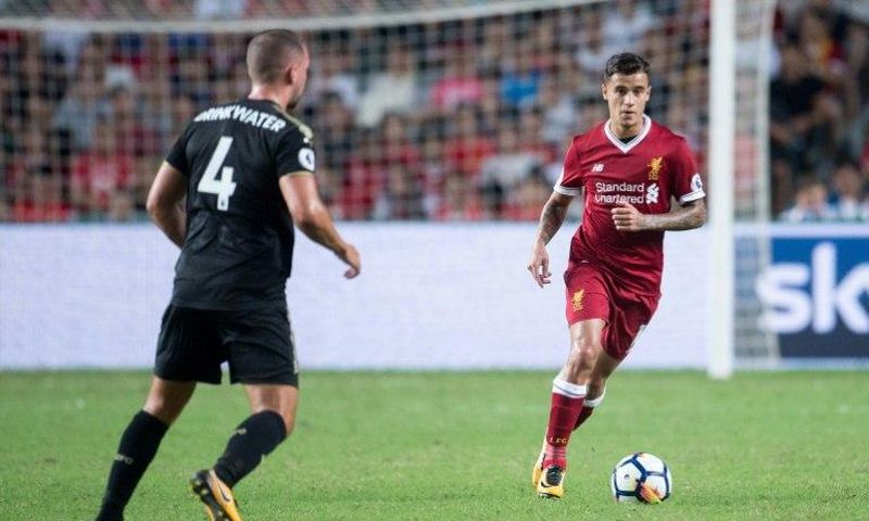 Liverpool's Philippe Coutinho (R), pictured in July 2017, has received multiple deal offers from Barcelona, but Liverpool continues to reject the bids, stating that Coutinho is "not for sale at any price"