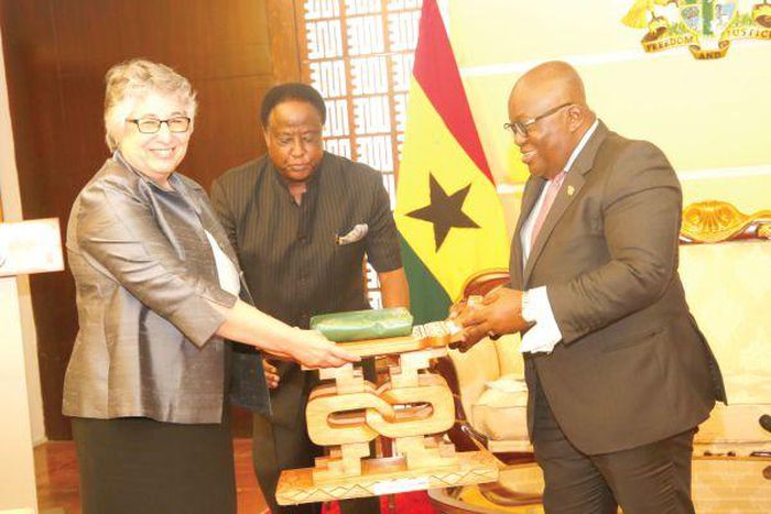 Nana Addo with Ms Christine Evans-Klock