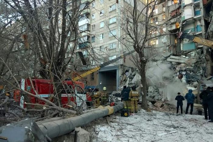 The Soviet-era high-rise was built in 1973 and was home to around 1,100 people