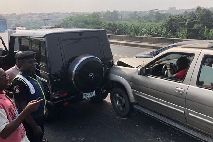 Accident scene involving a road safety officer