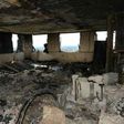 The inside of the Grenfell Tower in west London on June 16, 2017 after a fire engulfed the 24-storey building