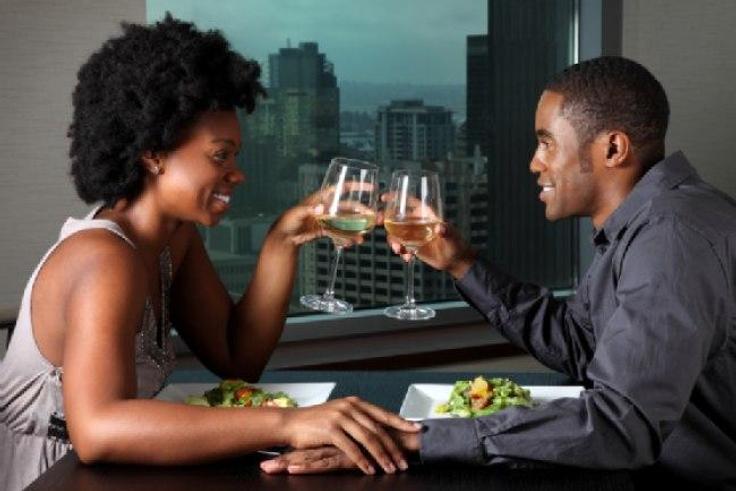 African couples on romantic date