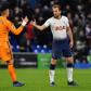 Too good: Cardiff's English-born Filipino goalkeeper Neil Etheridge congratulates Tottenham striker Harry Kane