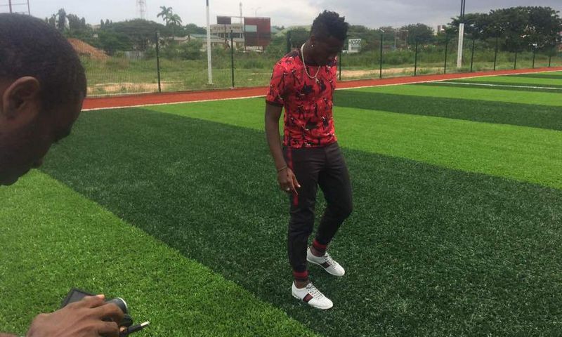 Asamoah Gyan inspects progress of Astroturf project