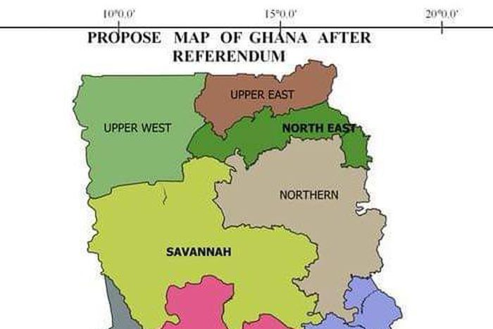 Map of Ghana after referendum