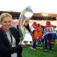 Netherlands' head coach Sarina Wiegman celebrates with the trophy after winning with her team the UEFA Women's Euro 2017 tournament final match against Denmark, at FC Twente Stadium in Enschede, on August 6, 2017