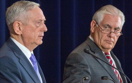 US Secretary of Defense Jim Mattis (L) and US Secretary of State Rex Tillerson met with top Chinese officials, with North Korea high on the agenda