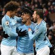 Manchester City's Gabriel Jesus (centre) scored his first Premier League goals for four months in a 3-1 win over Everton