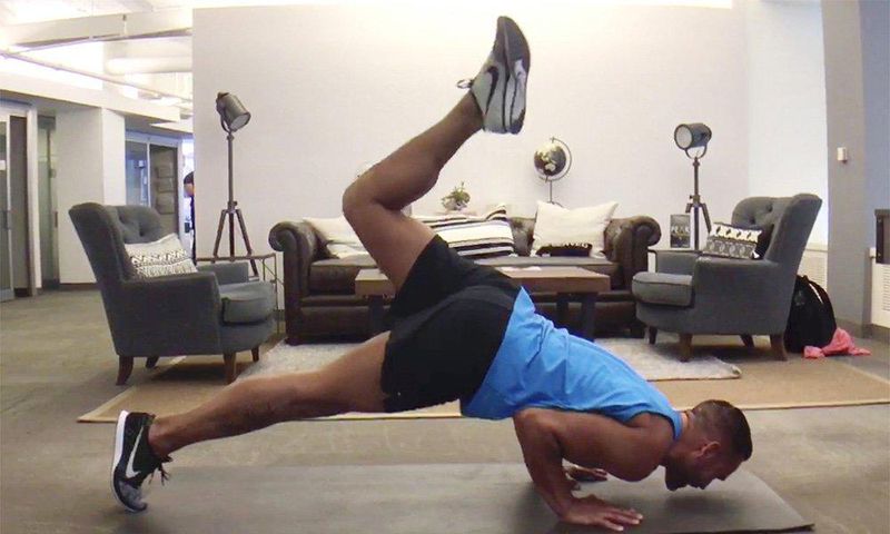 single leg scorpion pushup
