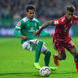 Kingsley Coman (R) on his return to action for Bayern Munich on December 1 following the Frenchman's latest injury setback.