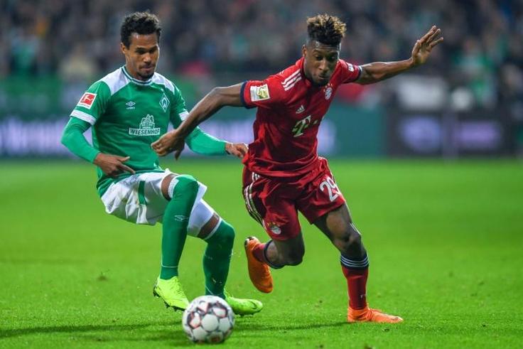 Kingsley Coman (R) on his return to action for Bayern Munich on December 1 following the Frenchman's latest injury setback.