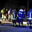 A handout picture taken and released by the Italian fire and rescue service shows emergency services staff treating victims of the stampede at a nightclub in Cornaldo