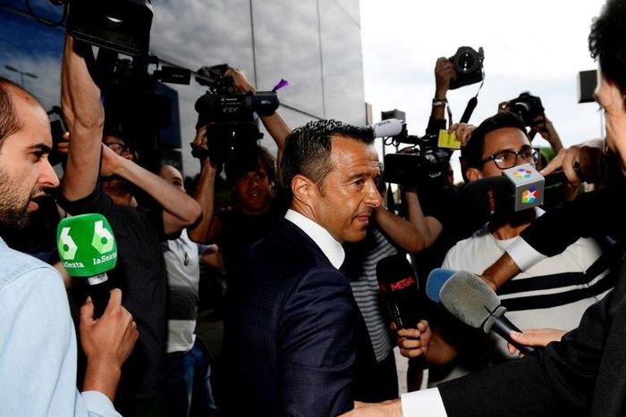Football super-agent Jorge Mendes arrives at a court in Pozuelo de Alarcon, Spain, on June 27, 2017