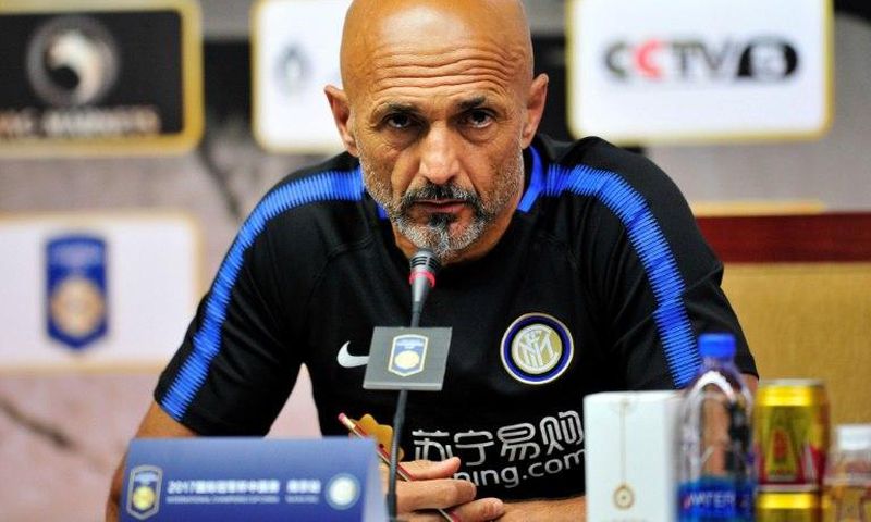 Inter Milan boss Luciano Spalletti speaks at a press conference a day before the International Champions Cup football match between Olympique Lyonnais and Inter Milan in Nanjing, in China's eastern Jiangsu province on July 23, 2017
