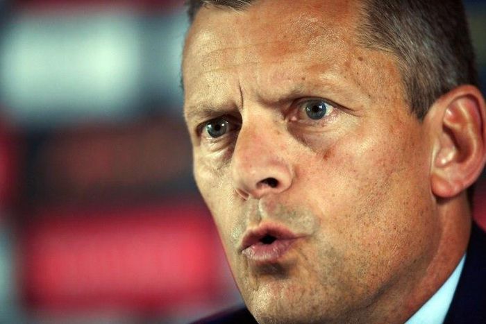 The Football Association's CEO Martin Glenn addresses a press conference in Chantilly, northern France, on June 28, 2016