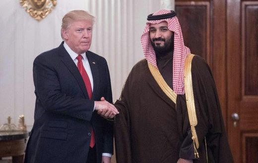 Saudi Arabia's new heir to the throne Mohammed bin Salman meets US President Donald Trump at the White House while still deputy crown prince on March 14, 2017