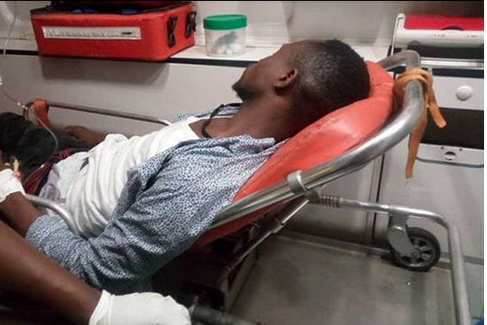 Sammy Kay after the policemen beat him