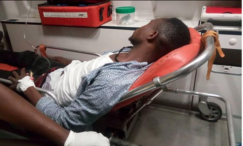 Sammy Kay after the policemen beat him