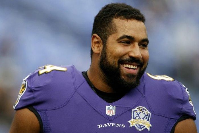 Guard John Urschel of the Baltimore Ravens, pictured in October 2015, who is a doctoral candidate in mathematics at MIT, has retired just two days after a study showed that 99 percent of deceased football players showed degenerative brain disease