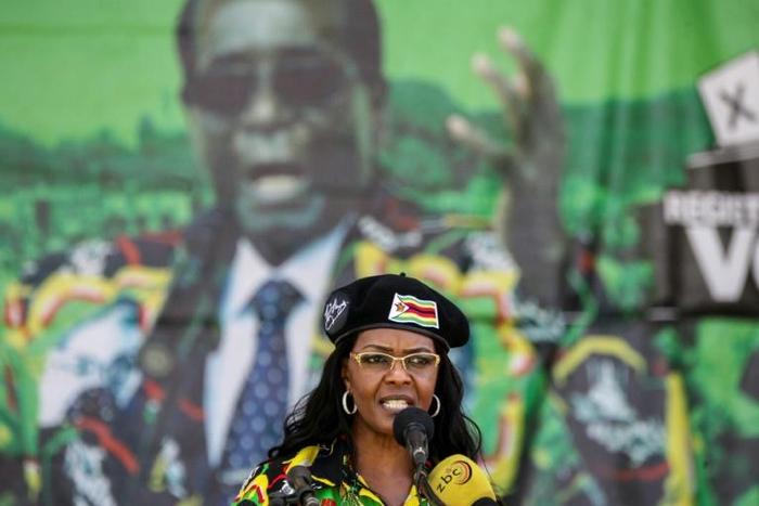 Grace Mugabe, pictured at a party youth rally on November 4 2017 -- one of her last public appearances before her husband's downfall