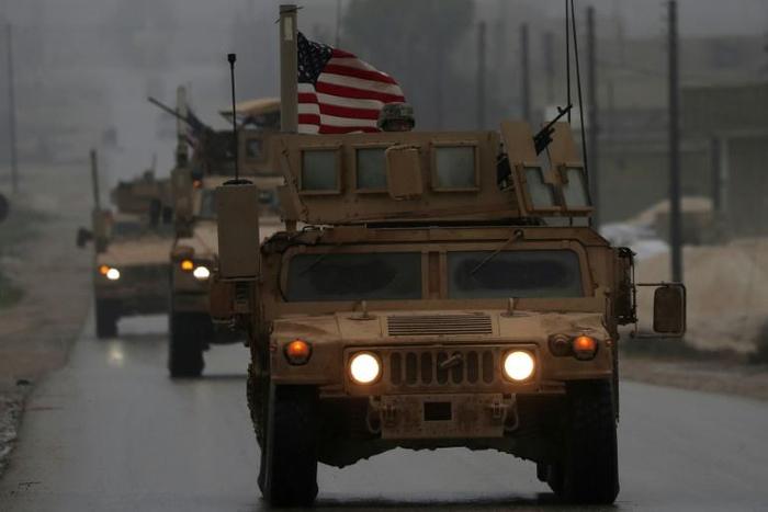 A convoy of US military vehicles in Syria's northern city of Manbij on December 30, 2018
