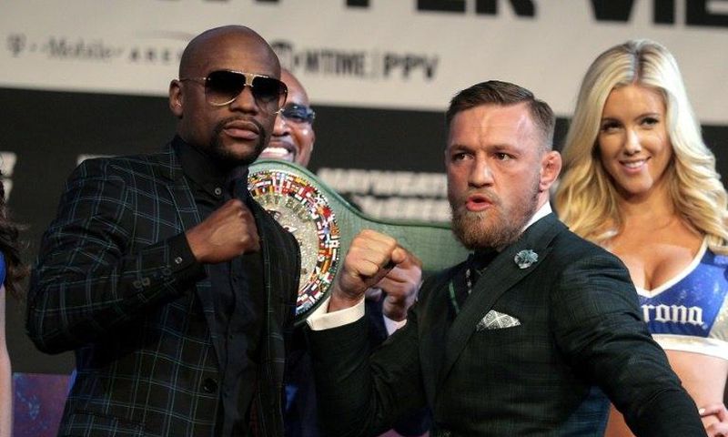 A punter placed a $1.2 million bet on boxer Floyd Mayweather Jr. (L) to win against MMA fighter Connor Mcgregor in their fight on August 26