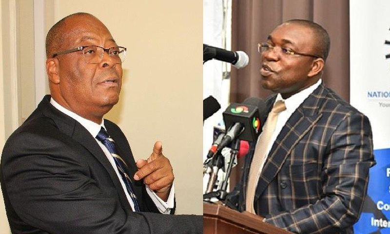 Mr Ray Sowah — MD, GCB Bank Limited (left) and Mr John Kweku Asamoah — Acting MD, NIB