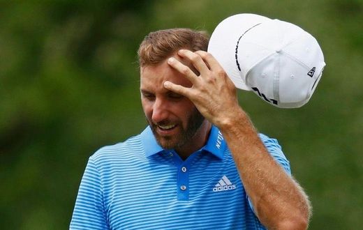 Dustin Johnson of the United States stands on the green during a practice round prior to the 2017 U.S. Open at Erin Hills on June 14, 2017 in Hartford, Wisconsin