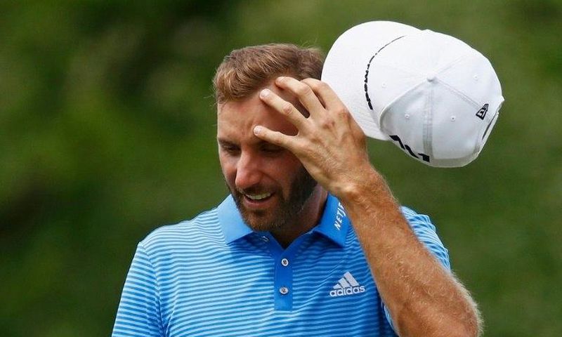 Dustin Johnson of the United States stands on the green during a practice round prior to the 2017 U.S. Open at Erin Hills on June 14, 2017 in Hartford, Wisconsin