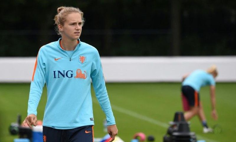 The Netherland's forward Vivianne Miedema attends a training session in Zeist, on July 25, a day after the team won the UEFA Women's Euro 2017 match against Belgium