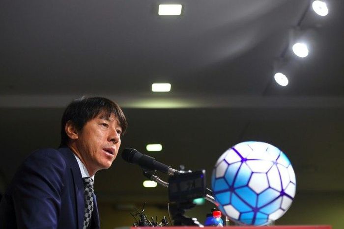 South Korea's new national football team coach Shin Tae-Yong speaks during a press conference at the Korea Football Association in Seoul, on July 6, 2017