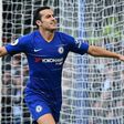 Chelsea's Pedro celebrates after scoring against Fulham at Stamford Bridge