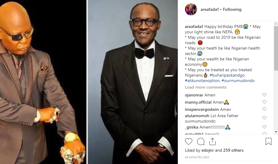 Nigerian singer’s message to Prez Buhari on his 76th birthday is a must-read