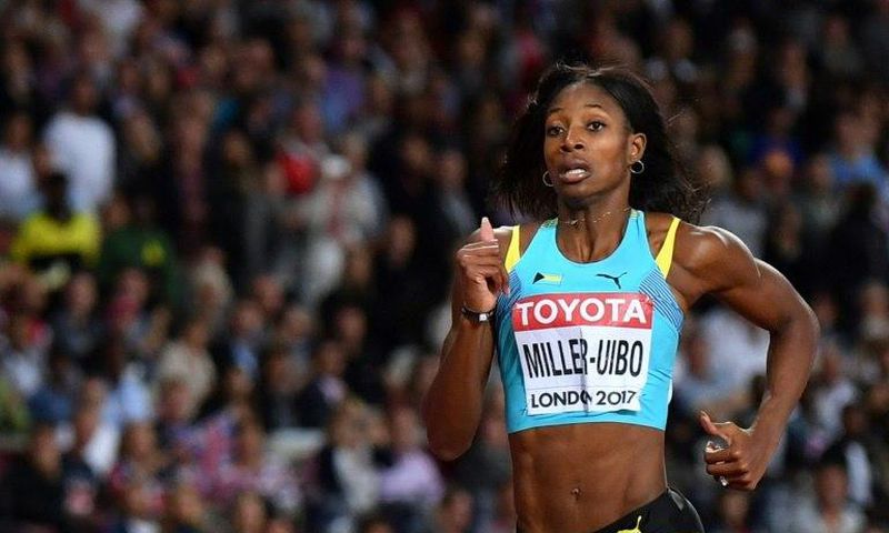 Bahamas's Shaunae Miller-Uibo wins heat 2 in the semi-final of the women's 200m athletics event at the 2017 IAAF World Championships at the London Stadium in London on August 10, 2017