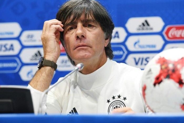 Germany coach Joachim Loew gives a Confederations Cup press conference in Sochi, Russia, on June 28, 2017