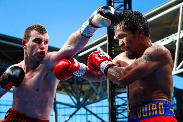 Manny Pacquiao (R) has appears to have opened the way for a rematch with Jeff Horn, who stunned the boxing world with a unanimous 12-round decision over the Philippines legend