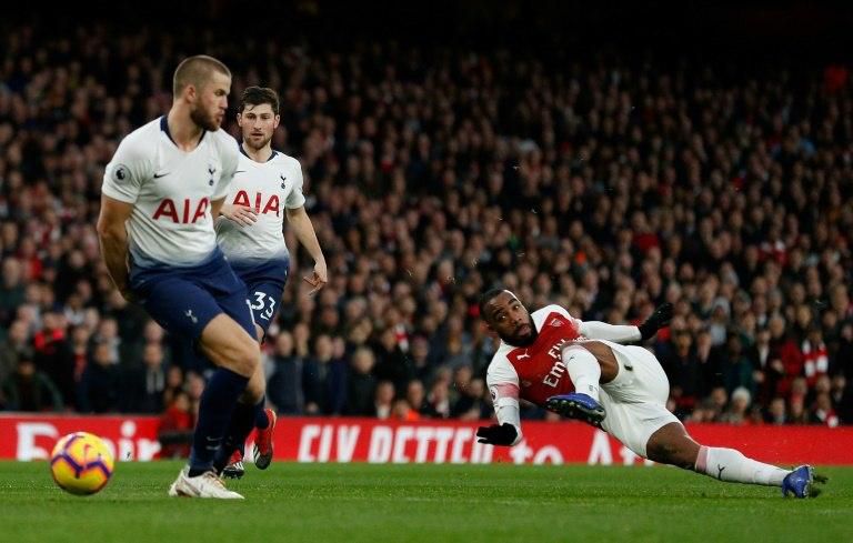 Alexandre Lacazette's shot deflected off Eric Dier to restore Arsenal's lead