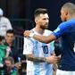 Kylian Mbappe consoles Lionel Messi after France's 4-3 win over Argentina in the last 16 of the World Cup