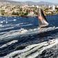 Australia's Wild Oats XI approaches the finish line of the Sydney to Hobart race, taking its ninth line honours in the gruelling competition