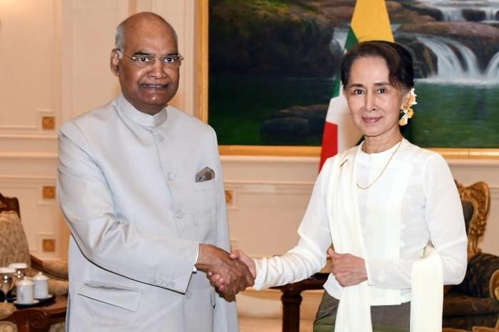 India's President Shri Ram Nath Kovind was greeted with the full pomp and circumstance of a guard of honour before meeting Myanmar's civilian leader Aung San Suu Kyi