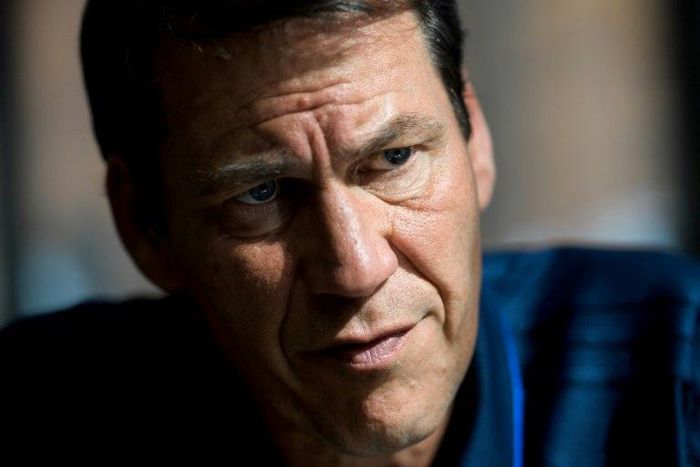 Olympique de Marseille's French head coach Rudi Garcia speaks during an interview during a pre-season's training camp of the French L1 football club in Lausanne