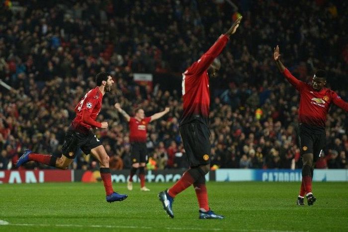 Marouane Fellaini (left) rescued Manchester United with a stoppage time winner to beat Young Boys 1-0 on Tuesday