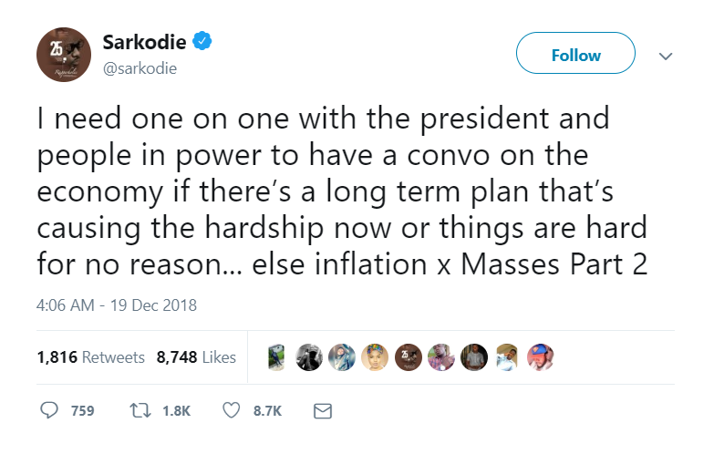 Sarkodie tweet
