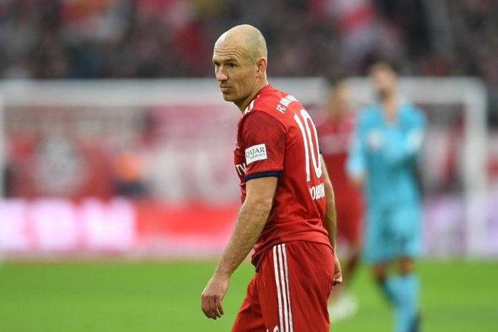 Bayern Munich's Dutch midfielder Arjen Robben attends the German first division Bundesliga match between Bayern Munich and SC Freiburg in the stadium in Munich, southern Germany, on November 3, 2018.