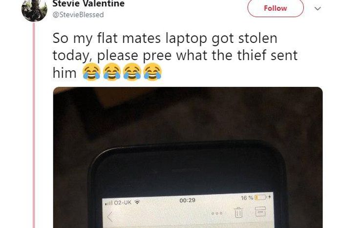Thief writes annoying letter to student whose laptop he stole