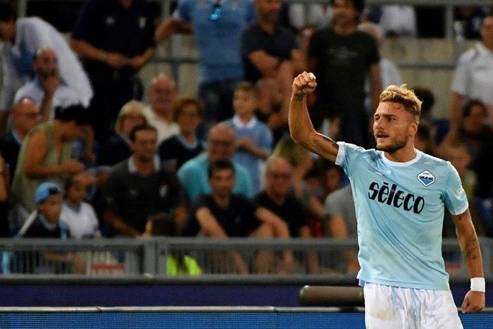 Lazio's midfielder Ciro Immobile scored a penalty goal during the Italian Super Cup final match with Juventus, which pushed his team toward their ultimate 3-2 victory
