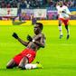 Portuguese forward Bruma celebrates scoring the late winning goal in RB Leipzig's 3-2 win at home to Werder Bremen on Saturday.